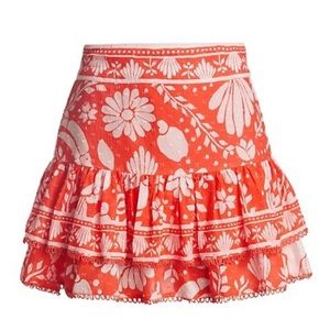 Orange and white neon jungle farm rio skirt